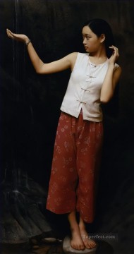 中国の女の子 Painting - 噴水 WYD 中国の女の子